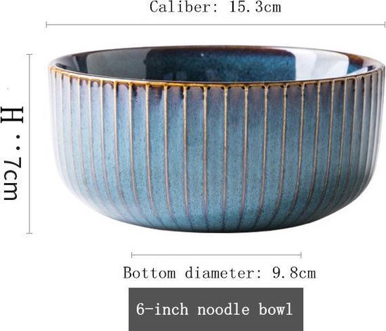 TDR - 4stuks Europese stijl creatieve keramische 6 inch kom set - Ideaal voor salade, soepkom, noedel enz.