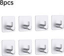 Unikorf 8 stuks RVS Zelfklevende Haken 4,5x3cm Zilver