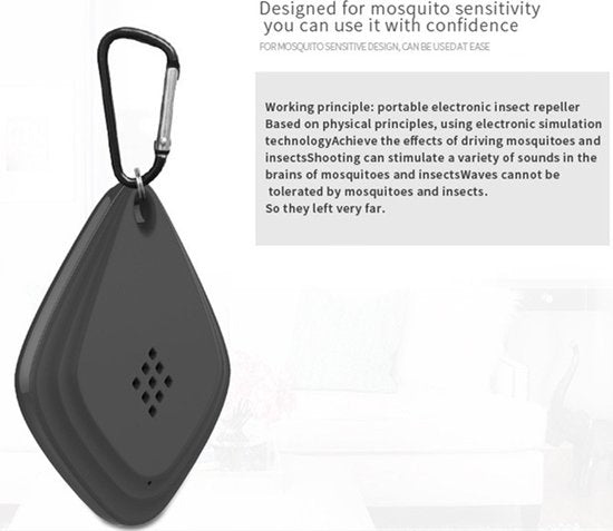 2 Stuks Draagbare Ultrasone ongedierteverjager- Insecten Bestrijden -werkt op USB-zwart