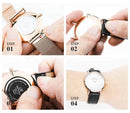 20mm Universele Italian leather Strap Black/silver - Quick Release - Past op Alle Merken met 20mm Aanzetmaat