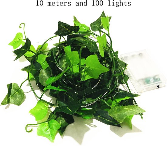 Tweekleurig Esdoornblad Lichtslinger-werkt op batterij- 10 m