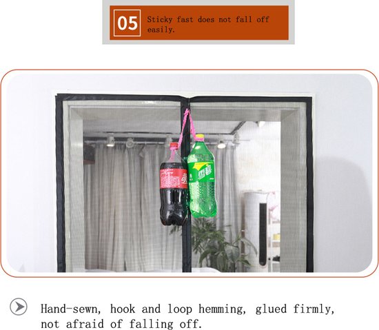 Magnetisch Anti-muggenhor 100x220cm - Zwart - Duurzaam