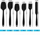 6 stuks Silliconen Spatel set -Pannenlikker - BPA vrij-Spatel voor de keuken-zwart