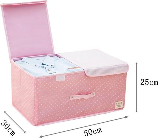 2 Stuks Opbergdoos voor kleding - 50x30x25cm - lichtroze ( 2 Stuks )