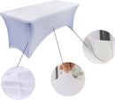 Elastisch tafelkleed rechthoek 183×76×76 cm wit