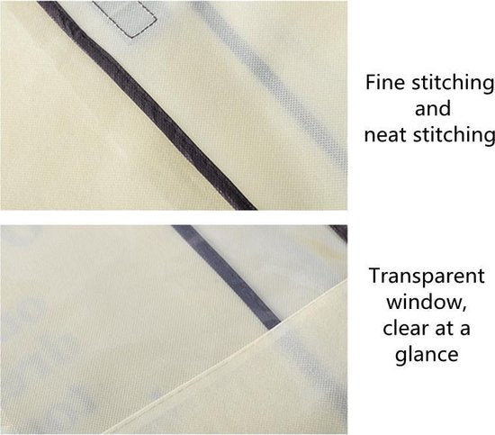 Kledinghoes ademend, stofdicht met venster 90x100 cm beige