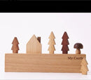 houten Sleutelkastje met zwarte haakjes-decoratieve sleutelrek-6 haakjes