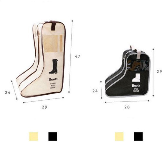 2 stuks Laarsjes opbergzak - Bescherming lage dames laarzen - Boots Organizer - 28x24x29cm - Zwart