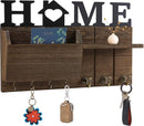 Grote Stijlvolle Wandgemonteerde Sleutelhouder met 'HOME' Design - Functionaliteit en Esthetiek in Eén-38*7.5*17cm-donkerbruin