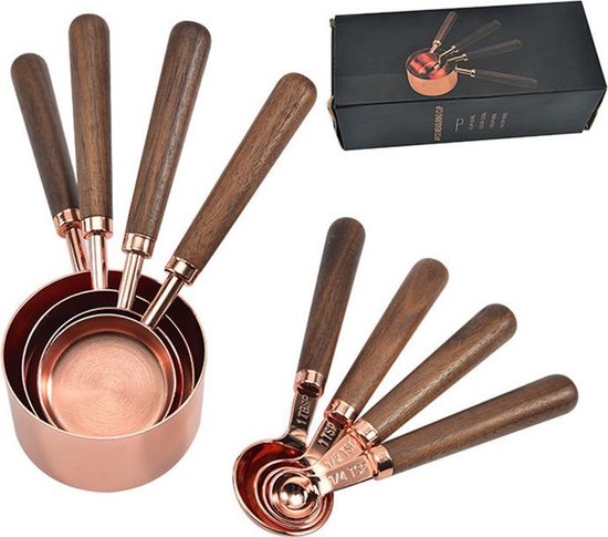 8-delige Maatbeker en Maatlepel Set - Maatcups