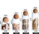 4 delige Afsluitbare Bewaardozen van Hoog Borosilicaatglas - Vooraard Glazen Pot voor Een Stijlvolle en Praktische Keukenorganisatie (Inhoud：450ML+750ML+1000ML+1300ML）