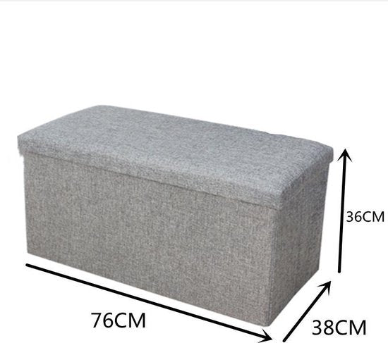 Opvouwbaar opbergbank -zitbank met opbergsysteem-grijs 76 * 38 * 36cm