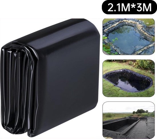 Extra dikke PE-folie zwart 2.1x3m - scheurvast, waterdicht