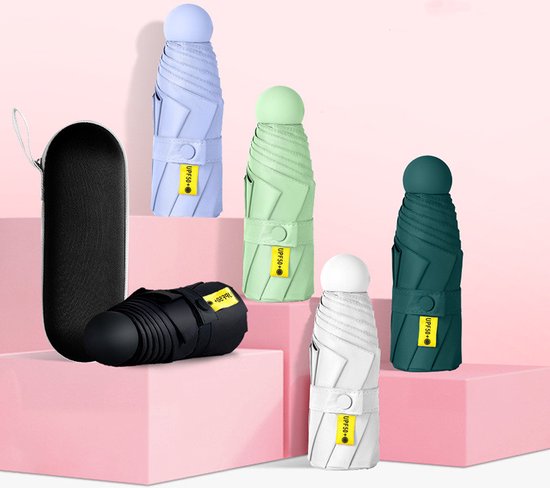 TDR--Opvouwbare Paraplu -Windproof-Zonbescherming Anti-Uv UPF50 + met gratis Reisetui-zwart