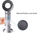 TDR-Mini bladloze Ventilator- 3 Snelheden-USB Ventilator Oplaadbaar - Draagbare  - Met Tafel Standaard-zilvergrijs