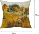 TDR -Sierkussensloop  - van katoen en linnen - 45 x 45 cm - Thema: van Gogh , Boerderij in de Provence,