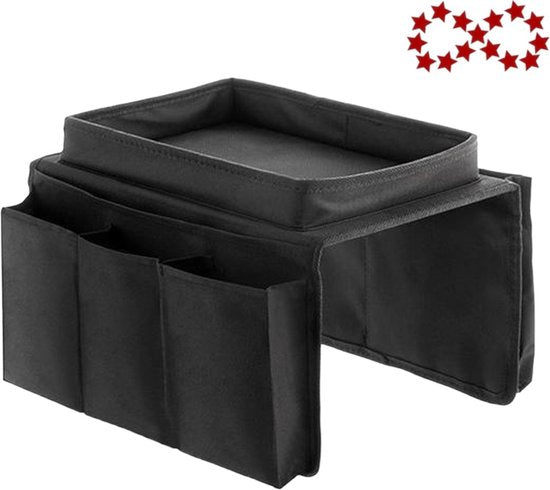 Bankstel Tray met Organizer – Dienblad Voor Armleuning – Zwart