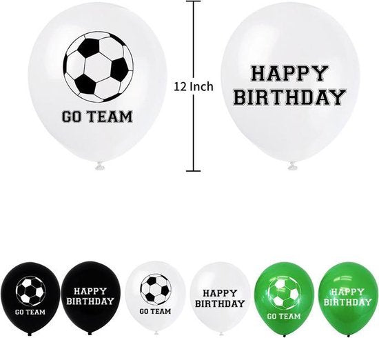 47 delig verjaardagset - Thema: Voetballen - Versiering voor feestjes, verjaardag - feestdecoratie
