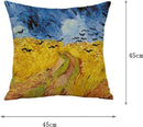 TDR - Sierkussensloop - van katoen en linnen - 45 x 45 cm - Thema: van Gogh , Korenveld met kraaien