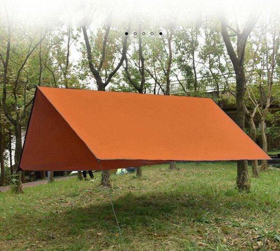 TDR - Outdoor Draagbaar Zonnescherm Met Opbergtas - Waterdicht-SPF - Tarps voor Kamperen300 * 300cm - 3-4Personen - Orange