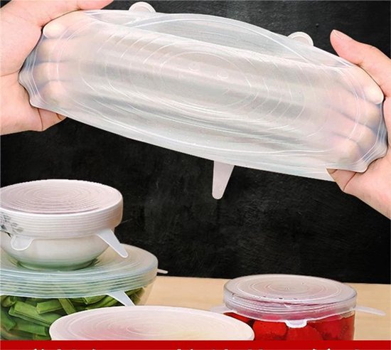 Siliconen Vershoudhoezen Set – Stretchbaar – 6 Stuks – Ø 6,5 tot 20,5 cm