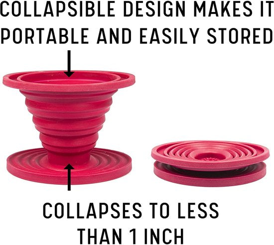 Opvouwbare siliconen koffie filter rood