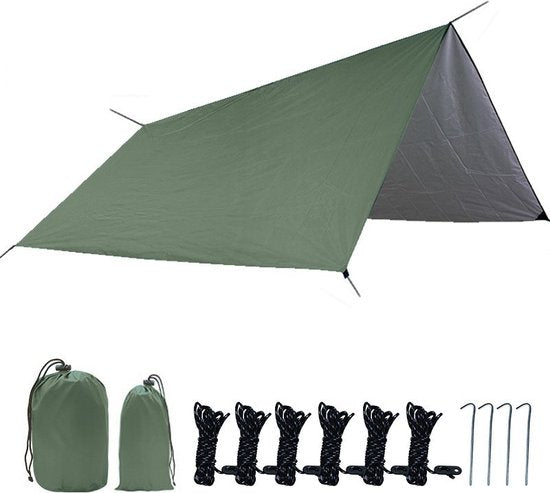 Outdoor Draagbaar Zonnescherm 300x300cm - Waterdicht - Groen