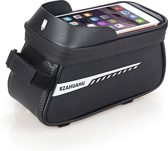 Waterdichte Fietsstuurtas Met Aanraakscherm En Zonneklep, Fietstelefoontas Met Grote Capaciteit (voor Iphone Samsung En Andere Smartphones Onder 6,5 Inch)-  zwart 21 * 9 * 10,5 cm