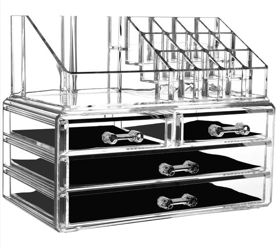 Make-up Organizer - Cosmetica- en Sieradenopslag - 4 Laden - Transparant - Acryl