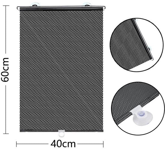 Ro lzonnescherm 40*60cm zwart