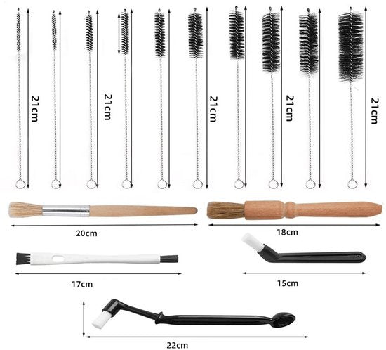 15-delige kunststof/nylon schrobborstelset