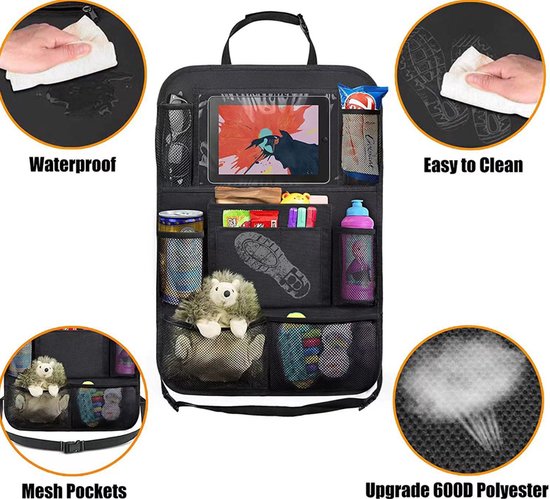 Auto Stoel Organizer - Opbergtas voor achterbank - Universeel - Zwart - 41 x 61 cm
