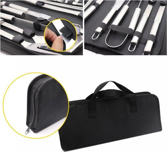 25-delige Roestvrijstalen Barbecue Gereedschapset met Tas