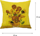 TDR - Sierkussensloop - van katoen en linnen - 45 x 45 cm - Thema: van Gogh , Vaas met twaalf zonnebloemen