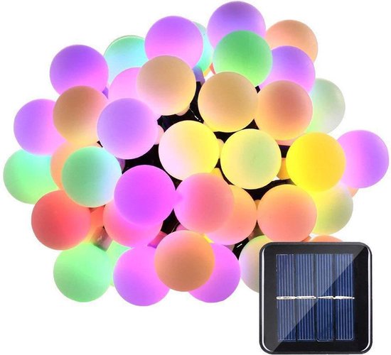 Tuinverlichting zonne-energie 12m 100 LED bollen multicolor