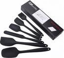 6 stuks Silliconen Spatel set -Pannenlikker - BPA vrij-Spatel voor de keuken-zwart