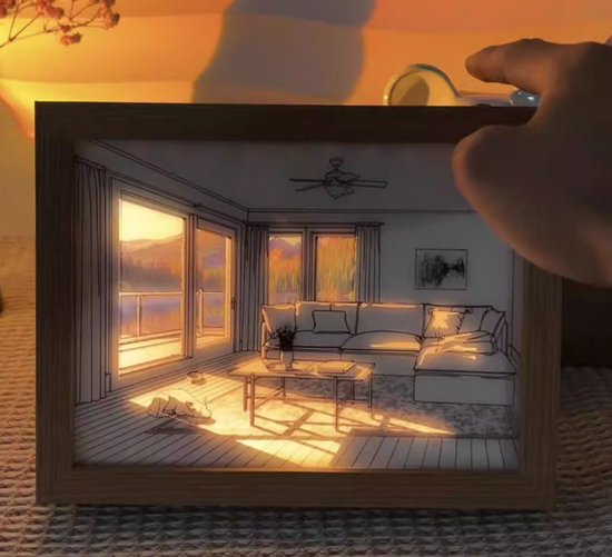 3D LED Nachtlamp – Houten Sfeerverlichting met USB-voeding e