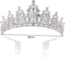 Elegante Zilver-Witte Kroon met 3A Waterdiamanten – Voor Verjaardagen, Huwelijksfeesten en Gala's