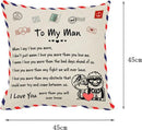 TDR - Sierkussensloop - 45x45 cm  - leuk als cadeau voor echtgenoot / man -  "To my man"