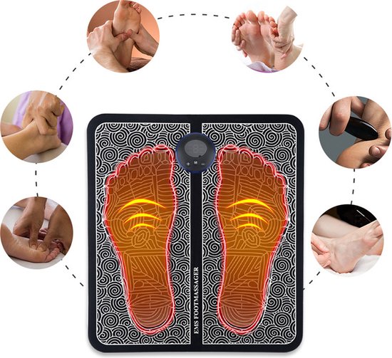 Voetverlichting op Een Nieuw Niveau: De Voetmassage Mat met Innovatieve EMS-Technologie - 6 Massagestanden & 9 Intensiteiten - Draadloos & USB-oplaadbaar