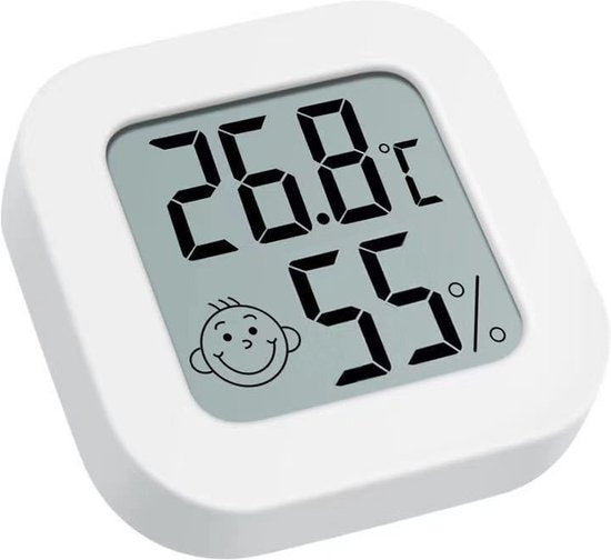 2-in-1 Mini Digitale Hygrometer en Weerstation - Temperatuur- en Luchtvochtigheidsmeter- wit