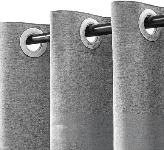 Hoogwaardig Waterdicht Douchegordijn 180×200 cm – Grijs – Met zilverkleurige Binnenringen