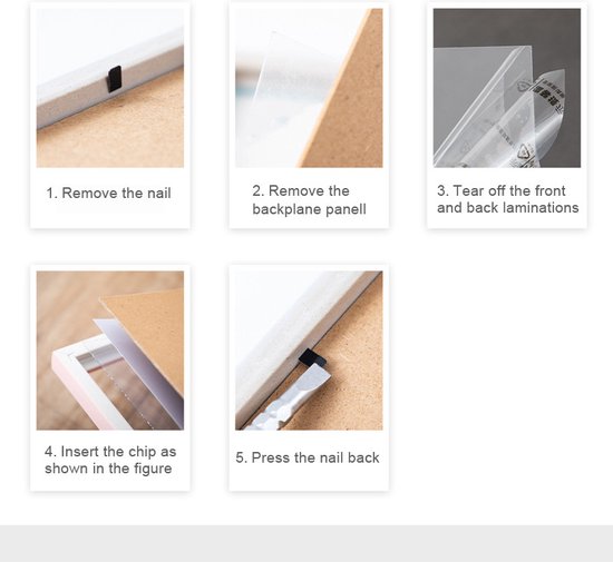 Collagelijst voor 10 mini foto's - Houten frame lichtbruin