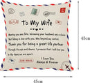 Sierkussensloop 45x45 cm - Cadeau voor vrouw 'To my wife'