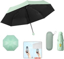 Opvouwbare Paraplu -Windproof-Zonbescherming Anti-Uv UPF50 + met gratis Reisetui-licht groen