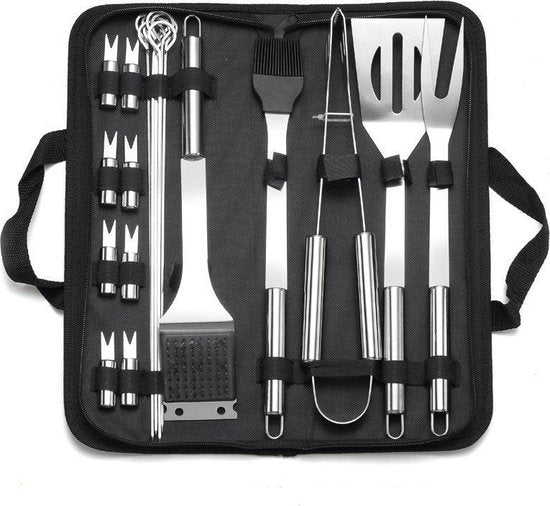 25-delige Roestvrijstalen Barbecue Gereedschapset met Tas