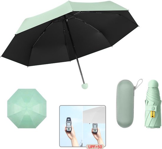 Opvouwbare Windproof Paraplu met UPF50 en Reisetui