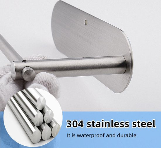 Ronde roestvrijstalen keukenpapierhouder - zilver