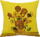 TDR - Sierkussensloop - van katoen en linnen - 45 x 45 cm - Thema: van Gogh , Vaas met twaalf zonnebloemen