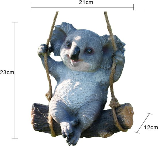 Schattige Schommelende Koala Hars Hanger - Voeg een Australisch Accent Toe aan Je Interieur-grijs 21*12*23cm